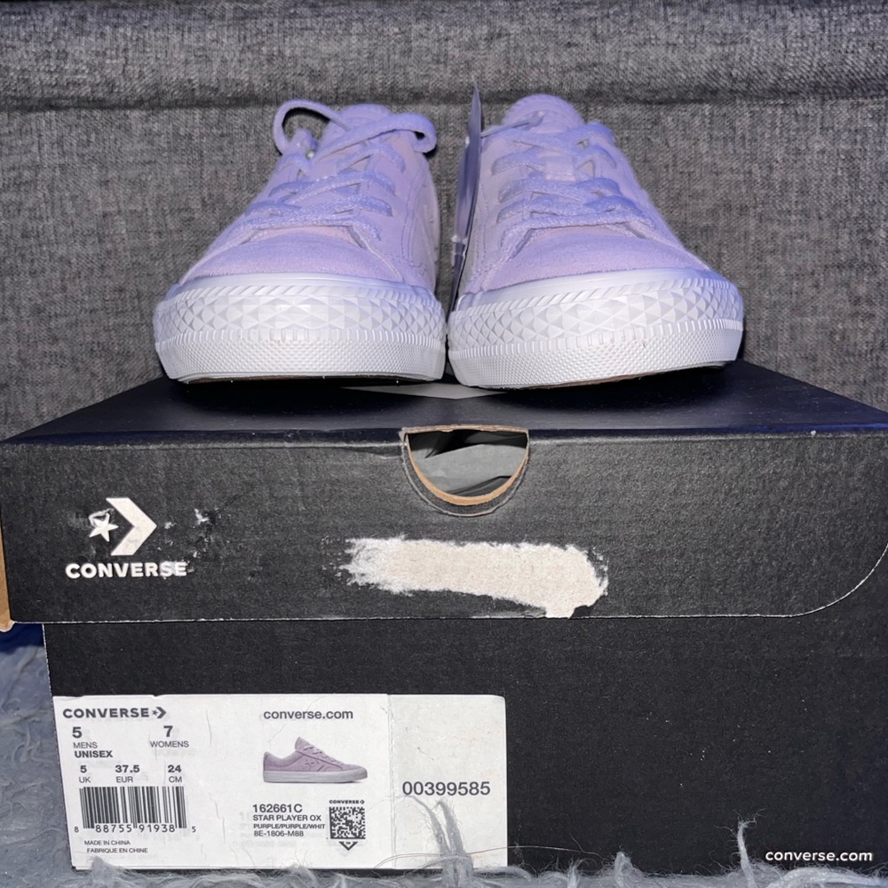 Converse Chuck Star Player Ox Purple White Suede Size 7 women and 5 men - Picture 8 of 8